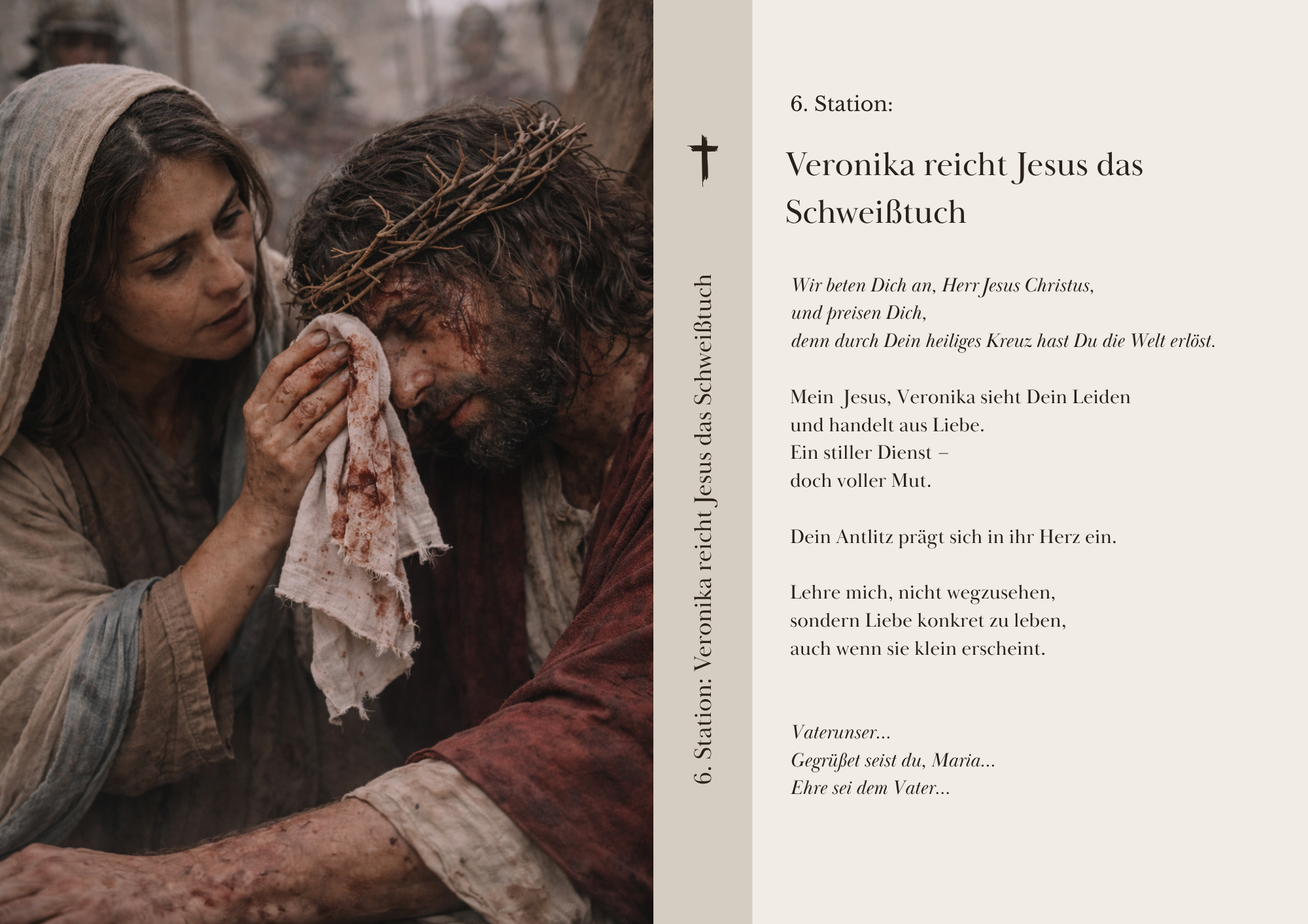 Veronika reicht Jesus das Schweißtuch
